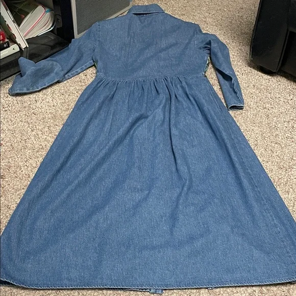 Vintage 90s Denim long sleeve Women's button front Dress- like new - Picture 10 of 10